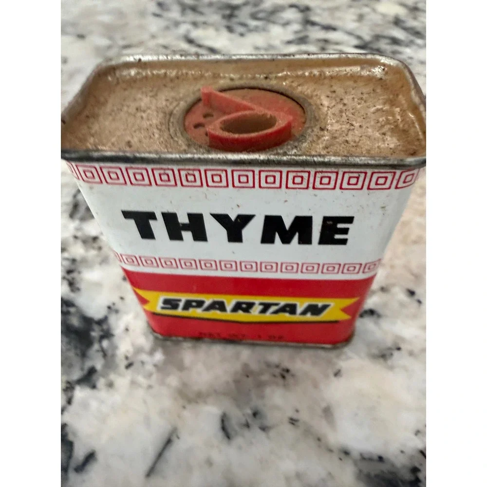Spartan Thyme‎ Spice Tin Vintage 1 oz Metal Decor Advertising Grand Rapids MI